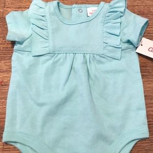 Baby Jack & Cat Girl, Ruffle, Short Sleeve Onesie